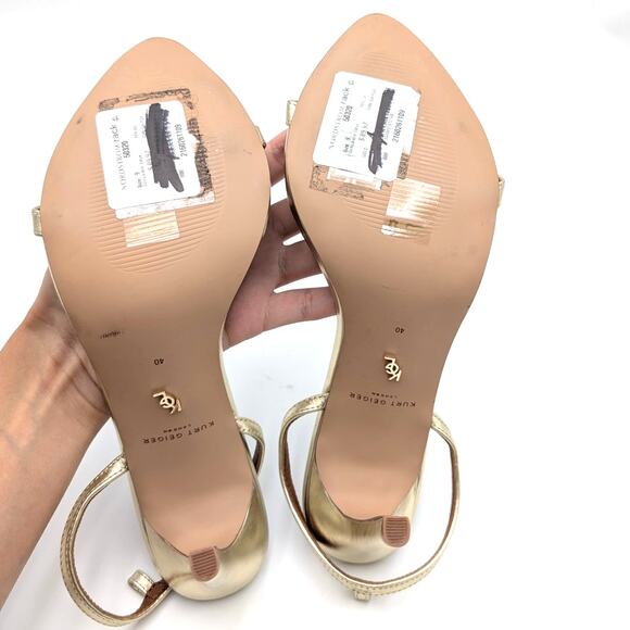 Kurt Geiger Brixton Ankle Strap Stiletto Heel Sandal Women's Gold Size US9 EU40 - Picture 7 of 10